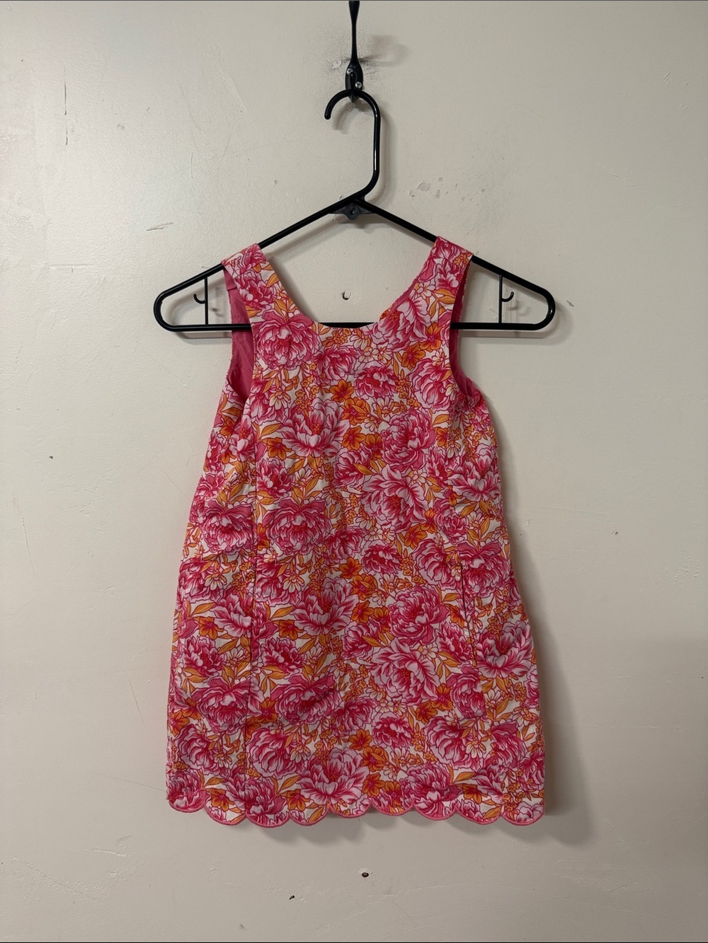 Girls Pink Floral Sleeveless Dress